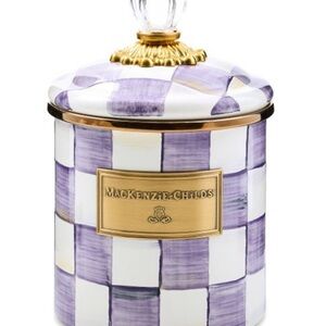MacKenzie-Childs Violet Check Canister Small